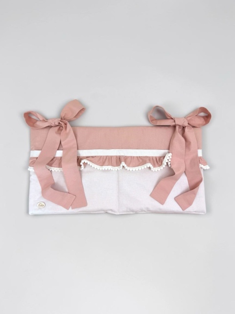 Organizer brudny róż z białą kieszonką