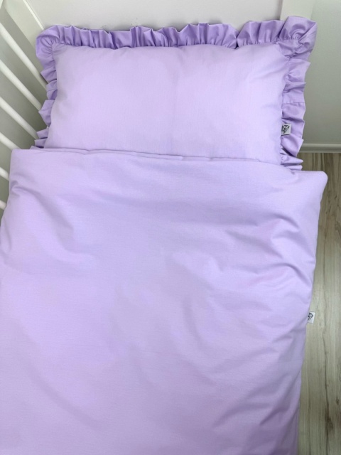 Pościel z falbanką przy poduszce - z wypełnieniem - różne kolory